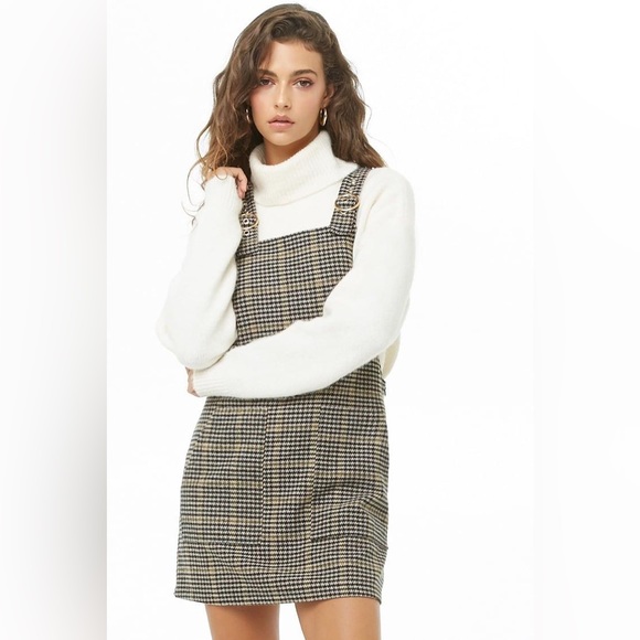 Overall grey gray plaid dress button down with pockets - Picture 9 of 11